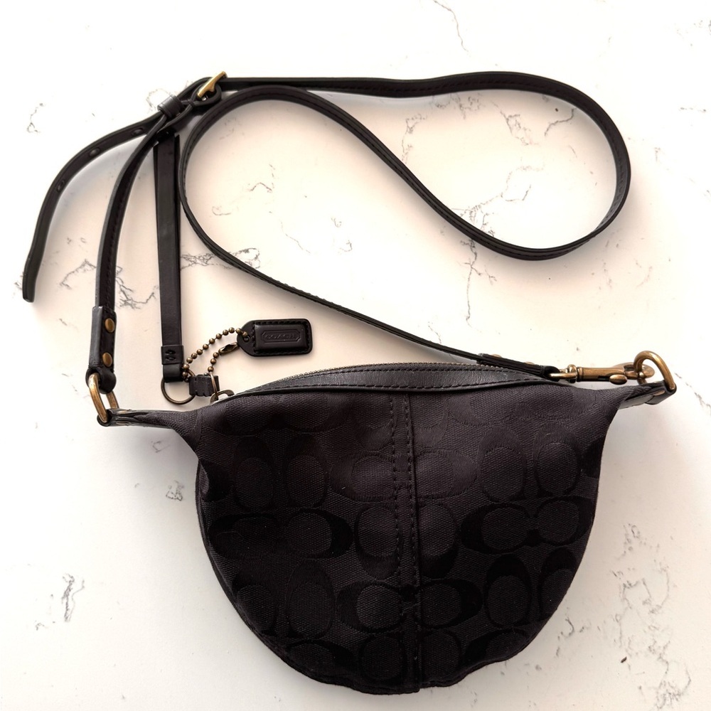Coach Black Crossbody Bag with Signature Pattern
